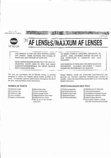 Minolta 100/2.8 manual. Camera Instructions.